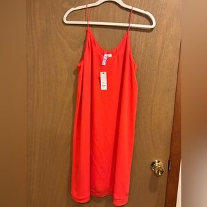 NWT Francesca's Red Slip Dress lined Large